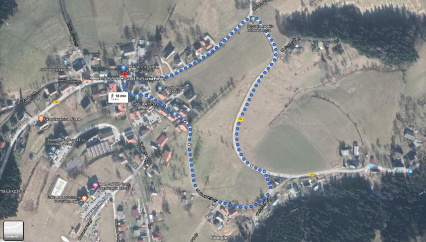 Google map - Ovčja pot